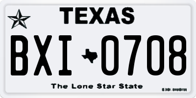 TX license plate BXI0708