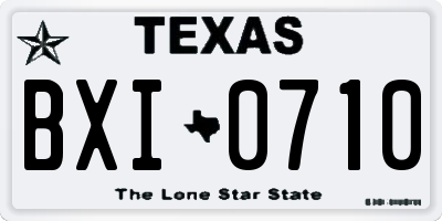 TX license plate BXI0710