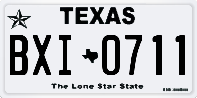 TX license plate BXI0711