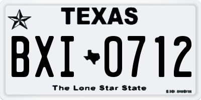 TX license plate BXI0712