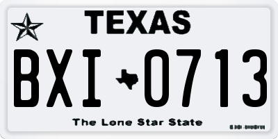 TX license plate BXI0713