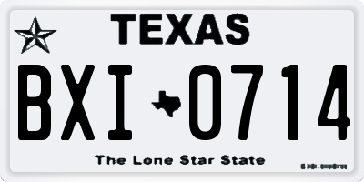 TX license plate BXI0714