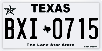 TX license plate BXI0715