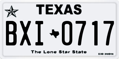TX license plate BXI0717