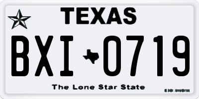 TX license plate BXI0719