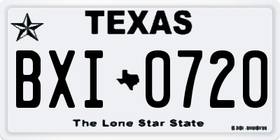 TX license plate BXI0720