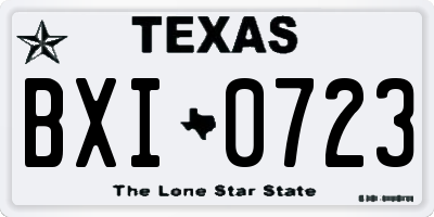 TX license plate BXI0723