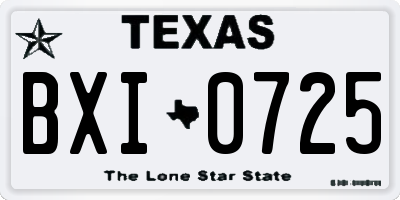 TX license plate BXI0725