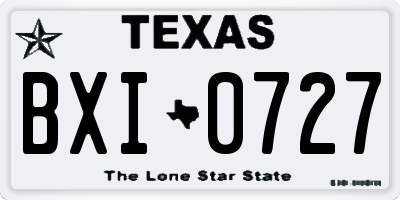 TX license plate BXI0727