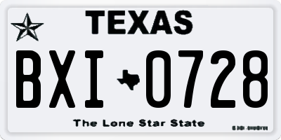 TX license plate BXI0728