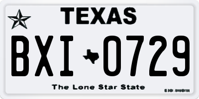 TX license plate BXI0729