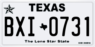 TX license plate BXI0731