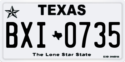 TX license plate BXI0735