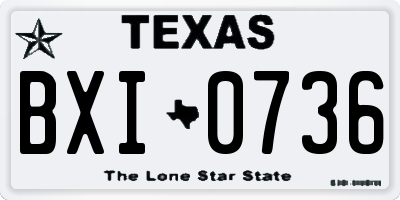 TX license plate BXI0736
