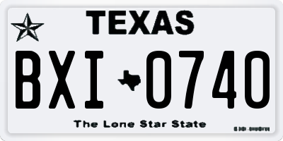 TX license plate BXI0740