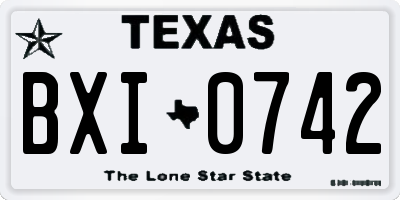 TX license plate BXI0742