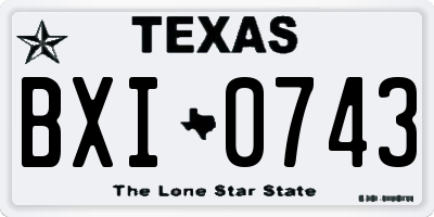 TX license plate BXI0743