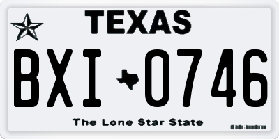 TX license plate BXI0746