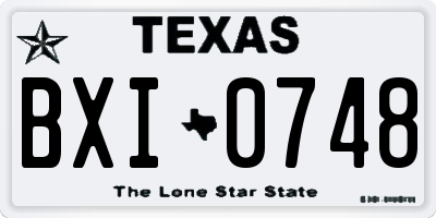 TX license plate BXI0748