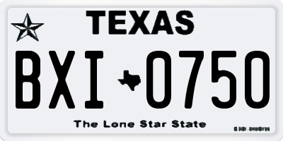 TX license plate BXI0750
