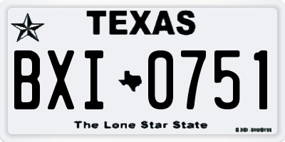 TX license plate BXI0751