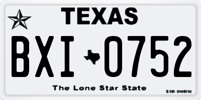 TX license plate BXI0752