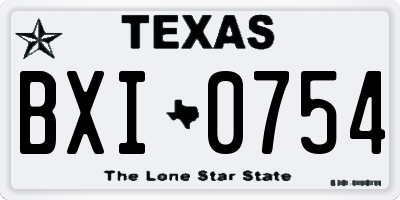 TX license plate BXI0754