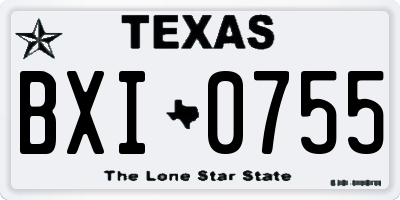 TX license plate BXI0755