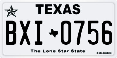 TX license plate BXI0756