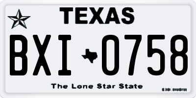 TX license plate BXI0758