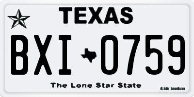 TX license plate BXI0759