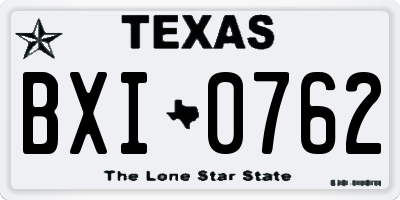 TX license plate BXI0762