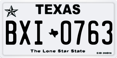 TX license plate BXI0763