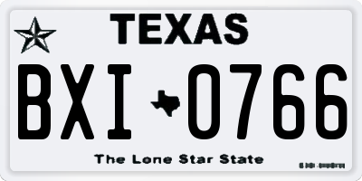 TX license plate BXI0766