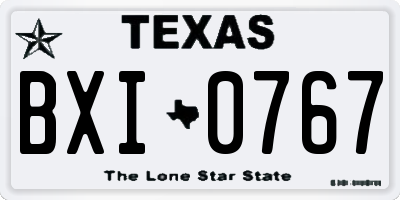 TX license plate BXI0767