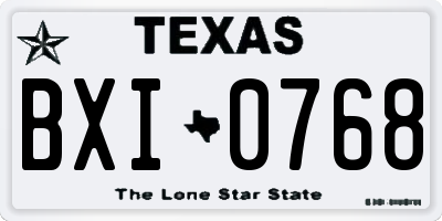 TX license plate BXI0768