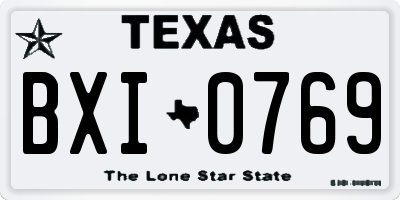 TX license plate BXI0769