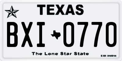 TX license plate BXI0770