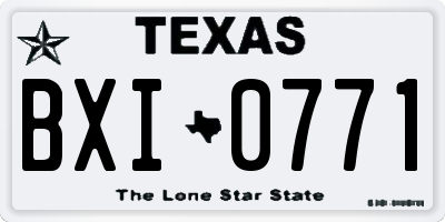 TX license plate BXI0771