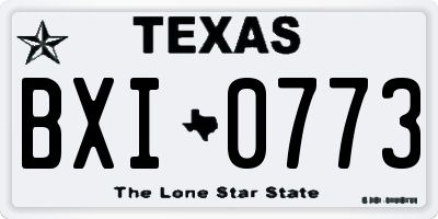 TX license plate BXI0773