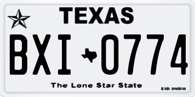 TX license plate BXI0774