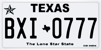 TX license plate BXI0777