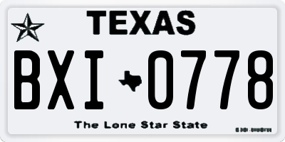 TX license plate BXI0778