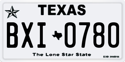 TX license plate BXI0780