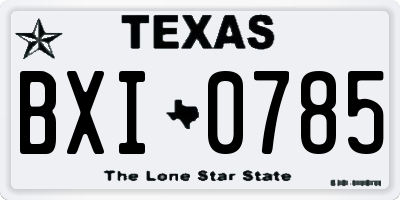 TX license plate BXI0785