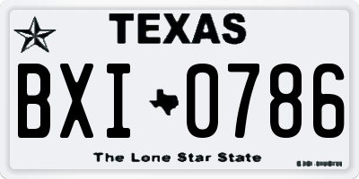 TX license plate BXI0786