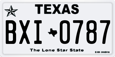 TX license plate BXI0787