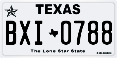 TX license plate BXI0788