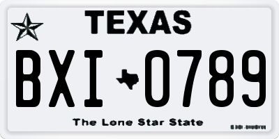 TX license plate BXI0789