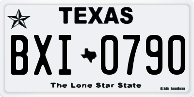 TX license plate BXI0790